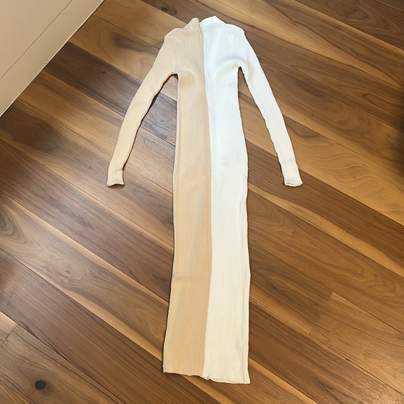 Staud Shoko Sweater Dress in White/Biscotti, Size XS - Picture 5 of 8